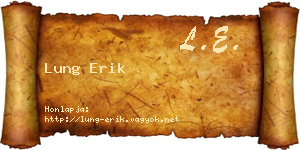 Lung Erik névjegykártya